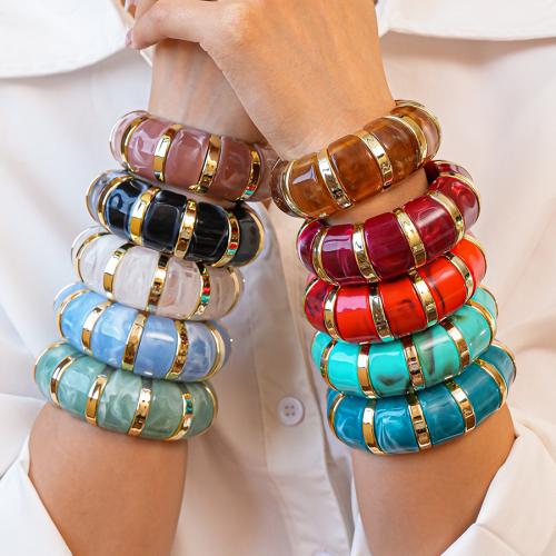 Zinek Náramek, s Akryl, barva pozlacený, módní šperky, více barev na výběr, Prodáno By PC