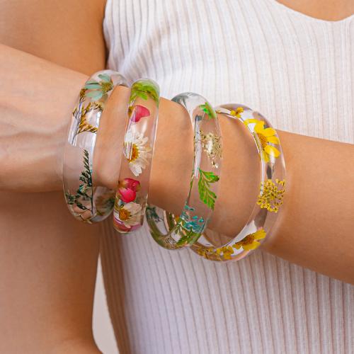 résine bracelet ordinaire, Placage de couleur d'or, bijoux de mode, plus de couleurs à choisir, Vendu par PC