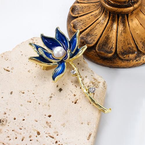 Sladkovodní Pearl Brož, Zinek, s Sladkovodní Pearl, barva pozlacený, módní šperky & smalt & s drahokamu, více barev na výběr, 38.21x11.86x66.79mm, Prodáno By PC