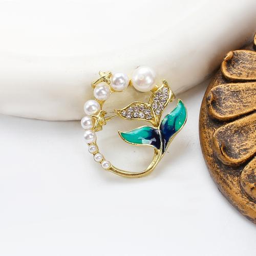 Sladkovodní Pearl Brož, Zinek, s Sladkovodní Pearl, barva pozlacený, módní šperky & smalt & s drahokamu, více barev na výběr, 31.19x11.32x32.96mm, Prodáno By PC