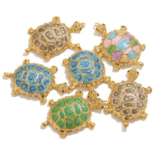 Rostfritt stål Animal Hängen, 304 rostfritt stål, Sköldpadda, guldfärg pläterade, DIY & emalj, fler färger för val, Säljs av PC