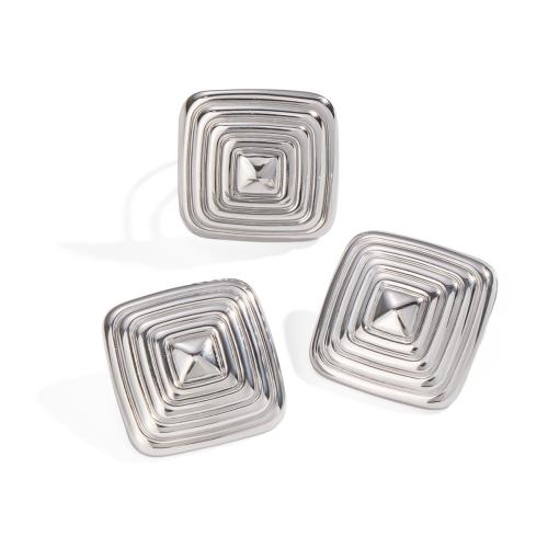 Stainless Steel smycken Ställer, 304 rostfritt stål, Square, plated, mode smycken & olika stilar för val & för kvinna, silver, Säljs av PC