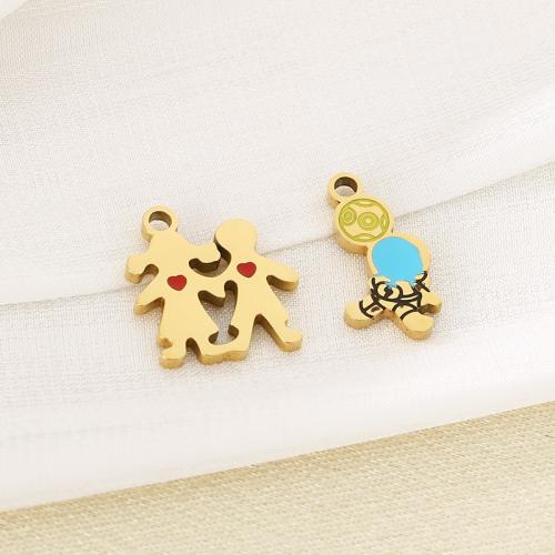 Colgantes de Acero Inoxidable, acero inoxidable 304, chapado en color dorado, Bricolaje & esmalte, dorado, 10PCs/Bolsa, Vendido por Bolsa