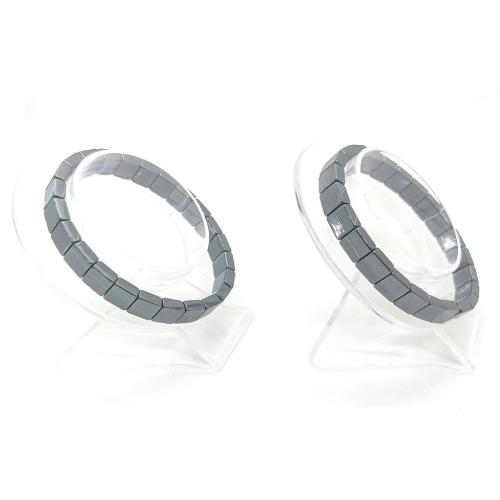 hématite non magnétique bracelet, bijoux de mode, noire, 8x8mm, Longueur 20 cm, Vendu par PC