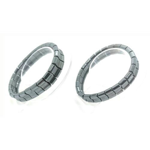 hématite non magnétique bracelet, bijoux de mode & double trou, noire, 10x10mm, Longueur Environ 20 cm, Vendu par PC