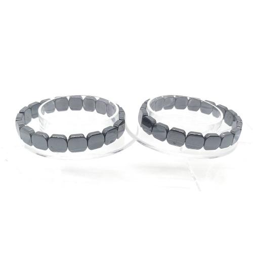 hématite non magnétique bracelet, bijoux de mode, noire, 10x10mm, Longueur 20 cm, Vendu par PC