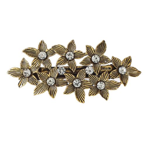 Hair Snap Clips Zinc Alloy with Rhinestone plated & with rhinestone Sold By PC