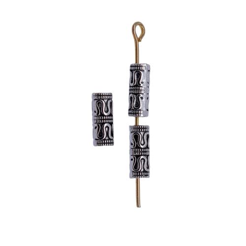 Zinc Alloy Spacer Beads Column plated DIY antique silver color Sold By Bag