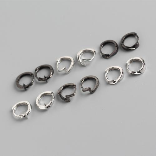 925 sterling silver Huggie Hoop Earring, Unisex & olika stilar för val, Innerdiameter:Ca 9mm, Säljs av Par