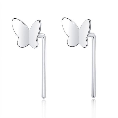 925 sterline d'argento orecchini a borchia, stili diversi per la scelta & per la donna & cavo, 11x5mm, Venduto da coppia