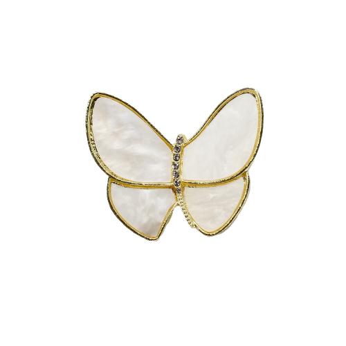 Sladkovodní Pearl Brož, Zinek, s Skořápka & Sladkovodní Pearl, Motýl, barva pozlacený, módní šperky & s drahokamu, více barev na výběr, 43.36x9.84x34.61mm, Prodáno By PC