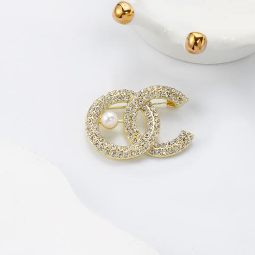 Sladkovodní Pearl Brož, Zinek, s Sladkovodní Pearl, barva pozlacený, módní šperky & s drahokamu, více barev na výběr, 42.36x10.02x29mm, Prodáno By PC