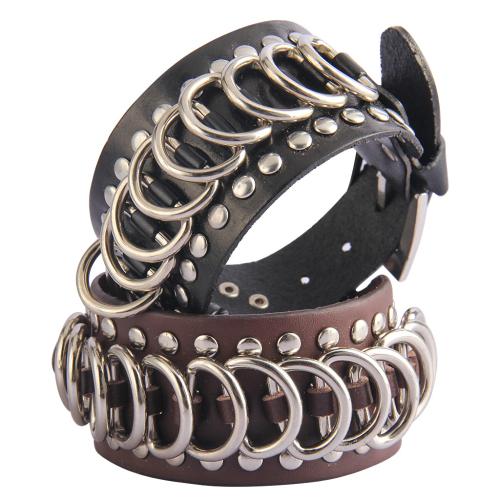 Bracelet de cuir de vachette, alliage de zinc, avec cuir de peau de vache, Placage, bijoux de mode & pour homme, plus de couleurs à choisir, Vendu par PC