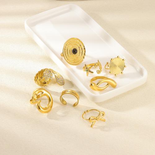 Ring Finger ze stali nierdzewnej, Stal nierdzewna 304, Powlekane, biżuteria moda & różne style do wyboru & dla kobiety, złoty, sprzedane przez PC