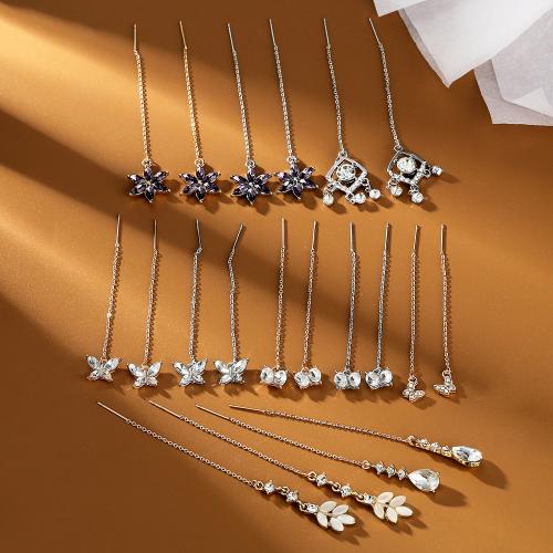 Boucles d'oreilles en alliage de zinc, styles différents pour le choix & pavé de micro zircon & pour femme, plus de couleurs à choisir, Vendu par paire