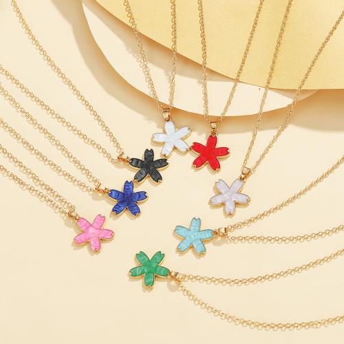 Collier acrylique, alliage de zinc, avec Acrylique, Placage de couleur d'or, bijoux de mode & pour femme, plus de couleurs à choisir, Vendu par PC