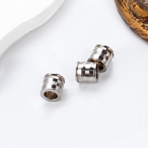 Rostfritt stål pärlor, 304 rostfritt stål, silver pläterad, DIY, silver, 7.37x7.58mm, Säljs av PC