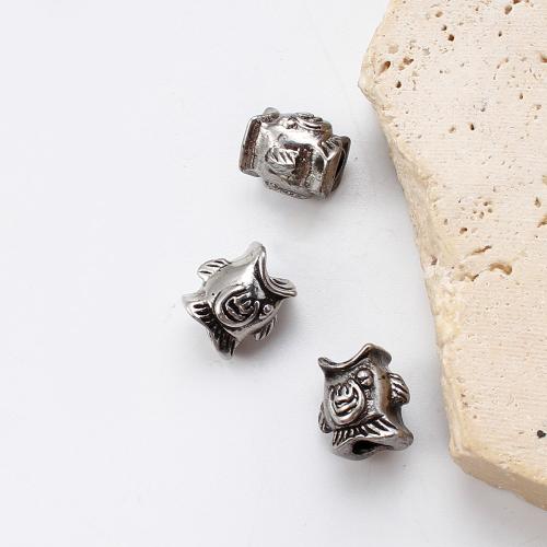 Rostfritt stål pärlor, 304 rostfritt stål, silver pläterad, DIY, silver, 12.77x11.56x13.52mm, Säljs av PC