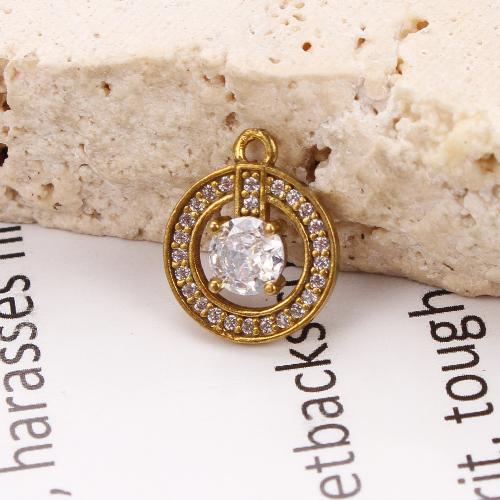 Šatonové mosaz Přívěsky, Kolo, á, DIY & s drahokamu & dutý, zlatý, nikl, olovo a kadmium zdarma, 11.52x3.47x13.80mm, Vnitřní průměr:Cca 5.09mm, Prodáno By PC