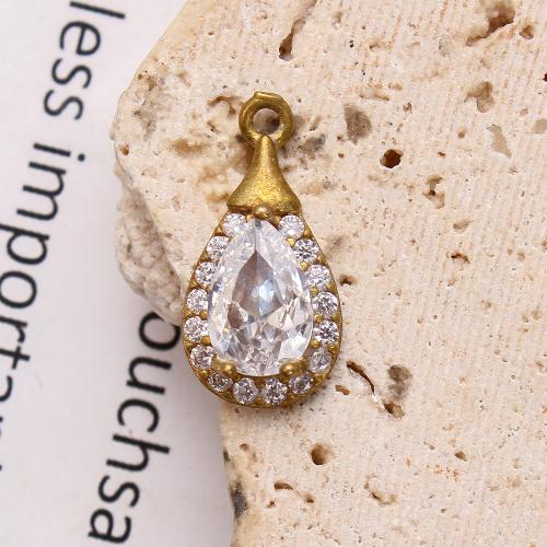 Šatonové mosaz Přívěsky, Slza, á, DIY & s drahokamu, zlatý, nikl, olovo a kadmium zdarma, 9.23x3.81x18.23mm, Vnitřní průměr:Cca 5.09mm, Prodáno By PC