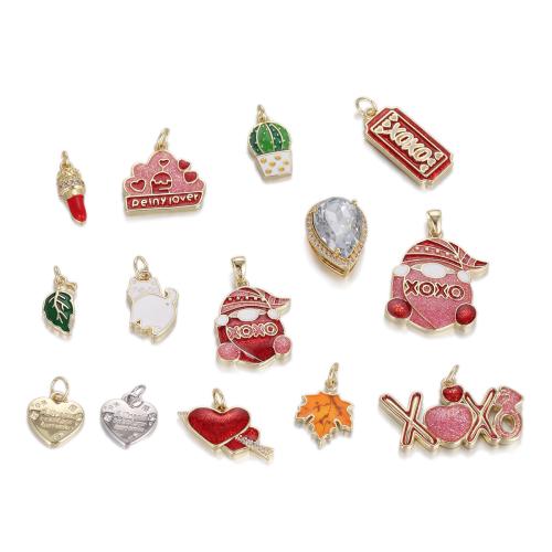 Mosaz Šperky Přívěsky, s Pryskyřice, á, DIY & micro vydláždit kubické zirkony & smalt, více barev na výběr, nikl, olovo a kadmium zdarma, Prodáno By PC