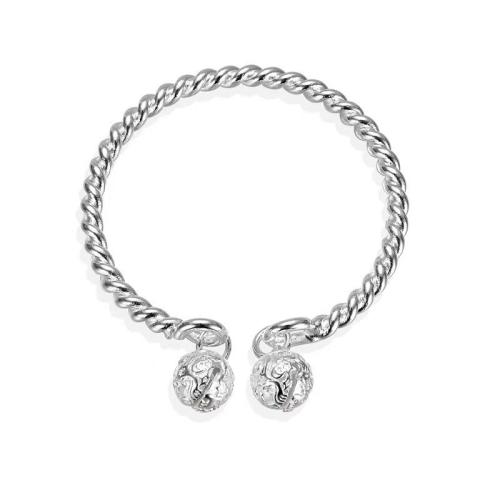 cupronickel bracelet manchette, cloche, Placage de couleur argentée, bijoux de mode & pour femme, Diamètre intérieur:Environ 60mm, Vendu par PC