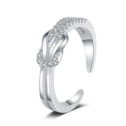 Mosaz Manžeta prst prsten, platina á, různé styly pro výběr & pro ženy & s drahokamu, Velikost:8, Prodáno By PC