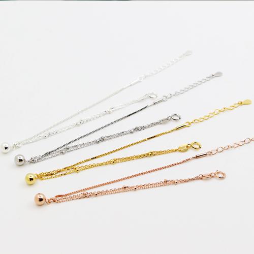 Sterling Silver Bracelet znaleziska, 925 Srebro, DIY & pole łańcucha, dostępnych więcej kolorów, długość około 7.7 cal, sprzedane przez PC