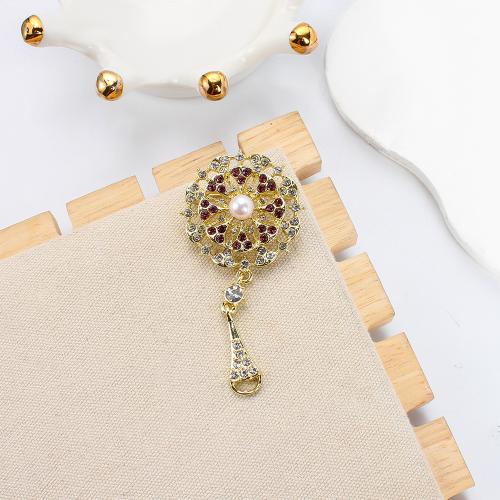 Sladkovodní Pearl Brož, Zinek, s Sladkovodní Pearl, barva pozlacený, módní šperky & s drahokamu, více barev na výběr, 34.74x10.29x68.01mm, Prodáno By PC