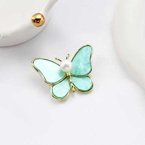 Sladkovodní Pearl Brož, Zinek, s Skořápka & Sladkovodní Pearl, Motýl, barva pozlacený, módní šperky, více barev na výběr, 42x15.19x31.35mm, Prodáno By PC