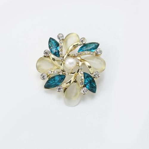 Sladkovodní Pearl Brož, Zinek, s Sladkovodní Pearl & Pryskyřice, Květina, barva pozlacený, módní šperky & s drahokamu, více barev na výběr, 42.70x18.28x46.11mm, Prodáno By PC