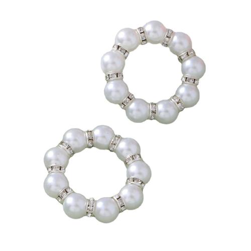 プラスチック製パール ナプキンリング, ハンドメイド, 多機能の & ライン石のある, ホワイト, 売り手 パソコン