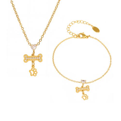 Zirkonia Edelstahl Schmuck Sets, 304 Edelstahl, plattiert, verschiedene Stile für Wahl & Micro pave Zirkonia & für Frau, keine, verkauft von PC