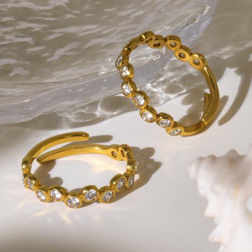 Cubic Zirconia nerezové prst prsten, 304 Stainless Steel, á, módní šperky & micro vydláždit kubické zirkony & pro ženy, více barev na výběr, Prodáno By PC