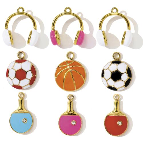 Stainless Steel Pendants 304 Stainless Steel plated DIY & enamel & with rhinestone Sold By Bag