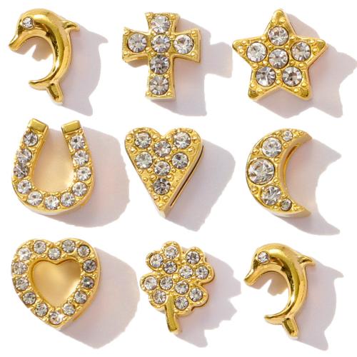 Stainless Steel Pendants 304 Stainless Steel plated DIY & with rhinestone Sold By Bag