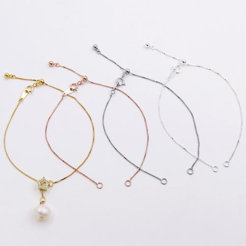 925 Sterling Silver Řetěz, DIY & nastavitelný & box řetěz, více barev na výběr, Prodáno By PC