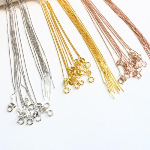 925 Sterling Silver Halsband kedja, DIY & olika storlek för val & box kedja, fler färger för val, Säljs av PC