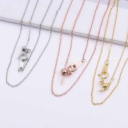 925 Sterling Silver Halsband kedja, DIY & olika storlek för val, fler färger för val, Säljs av PC