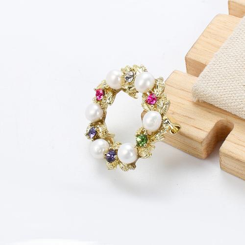 Sladkovodní Pearl Brož, Zinek, s Sladkovodní Pearl, barva pozlacený, módní šperky & s drahokamu, více barev na výběr, 29.15x11.99x29.06mm, Prodáno By PC