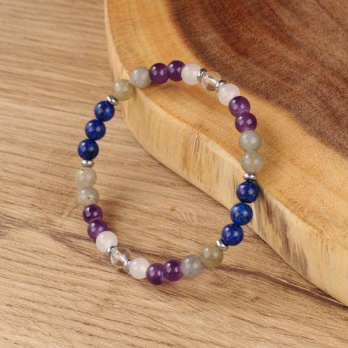 Bracelets de pierres précieuses, Pierre naturelle, avec alliage de zinc, Placage de couleur d'or, bijoux de mode, plus de couleurs à choisir, Vendu par PC