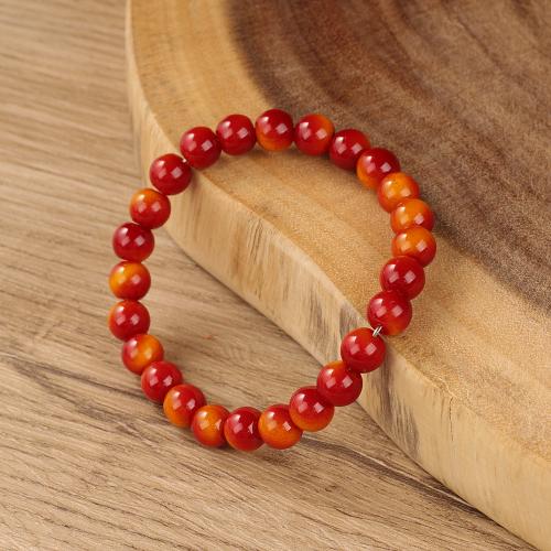 Bracelets naturelles Tiger Eye, Pierre d'oeil de tigre rouge, Placage de couleur d'or, bijoux de mode, plus de couleurs à choisir, Vendu par PC