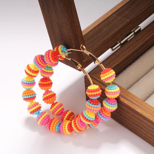 Acrylic Jewelry Earring Zinc Alloy with Acrylic gold color plated fashion jewelry Sold By Pair