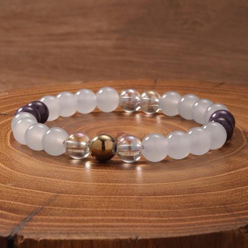 Bracelets de pierres précieuses, aigue-marine, Placage de couleur d'or, bijoux de mode, plus de couleurs à choisir, Vendu par PC