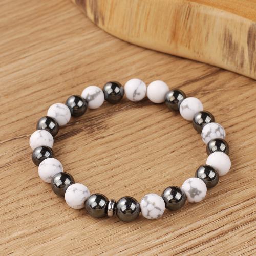 Bracelets de pierres précieuses, hématite non magnétique, avec Pierre naturelle, Placage de couleur d'or, bijoux de mode, plus de couleurs à choisir, Vendu par PC