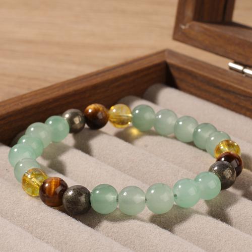 Bracelets de pierres précieuses, Pierre naturelle, Placage de couleur d'or, bijoux de mode, plus de couleurs à choisir, Vendu par PC