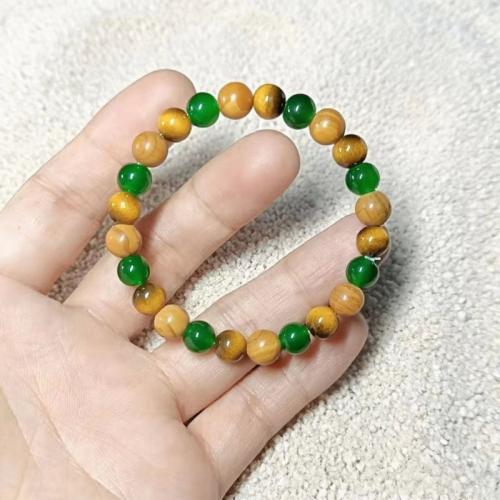 Bracelets de pierres précieuses, Pierre naturelle, Placage de couleur d'or, bijoux de mode, plus de couleurs à choisir, Vendu par PC