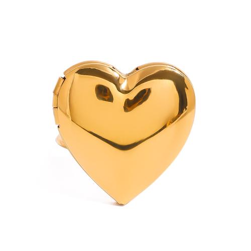 Stal nierdzewna 304 Pierścień medalion, Powlekane, biżuteria moda & dla kobiety & pusty, złoty, sprzedane przez PC