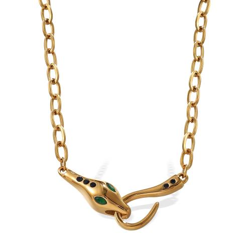 Jewelry Cruach dhosmálta muince, 304 Cruach dhosmálta, plátáilte, jewelry faisin & do bhean & le rhinestone, órga, Díolta De réir PC