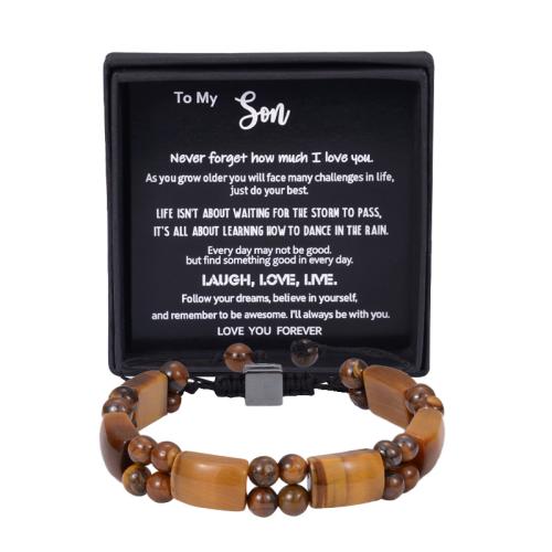 oeil de tigre bracelet, avec corde de cire & hématite magnétique, fait à la main, modèles différents pour le choix & pour homme, Longueur Environ 7-10 pouce, Vendu par PC